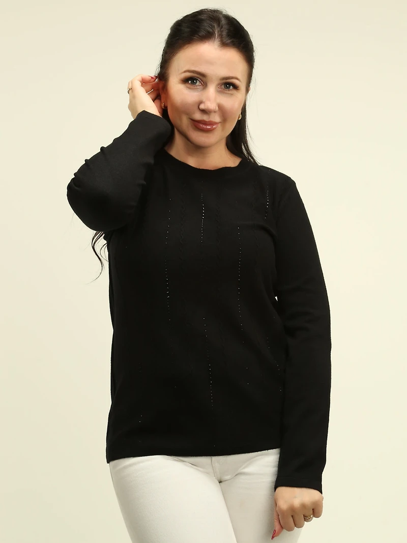Rhinestone Zigzag Sweater