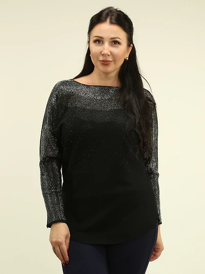 Rhinestone Dolman Sleeve Knit Sweater
