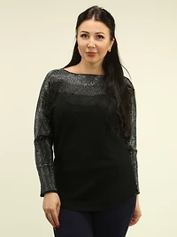 Rhinestone Dolman Sleeve Knit Sweater