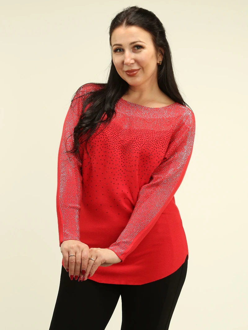 Rhinestone Dolman Sleeve Knit Sweater