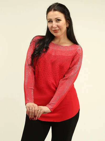 Rhinestone Dolman Sleeve Knit Sweater