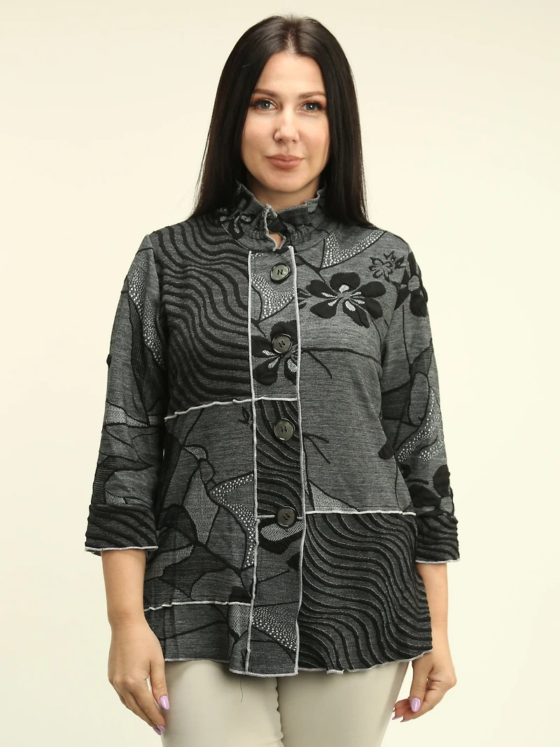 Ruffle Stand Collar Blouse