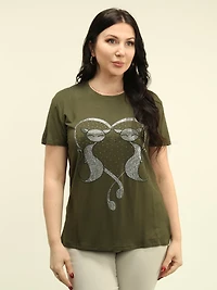 Rhinestone Embellished Cat Top