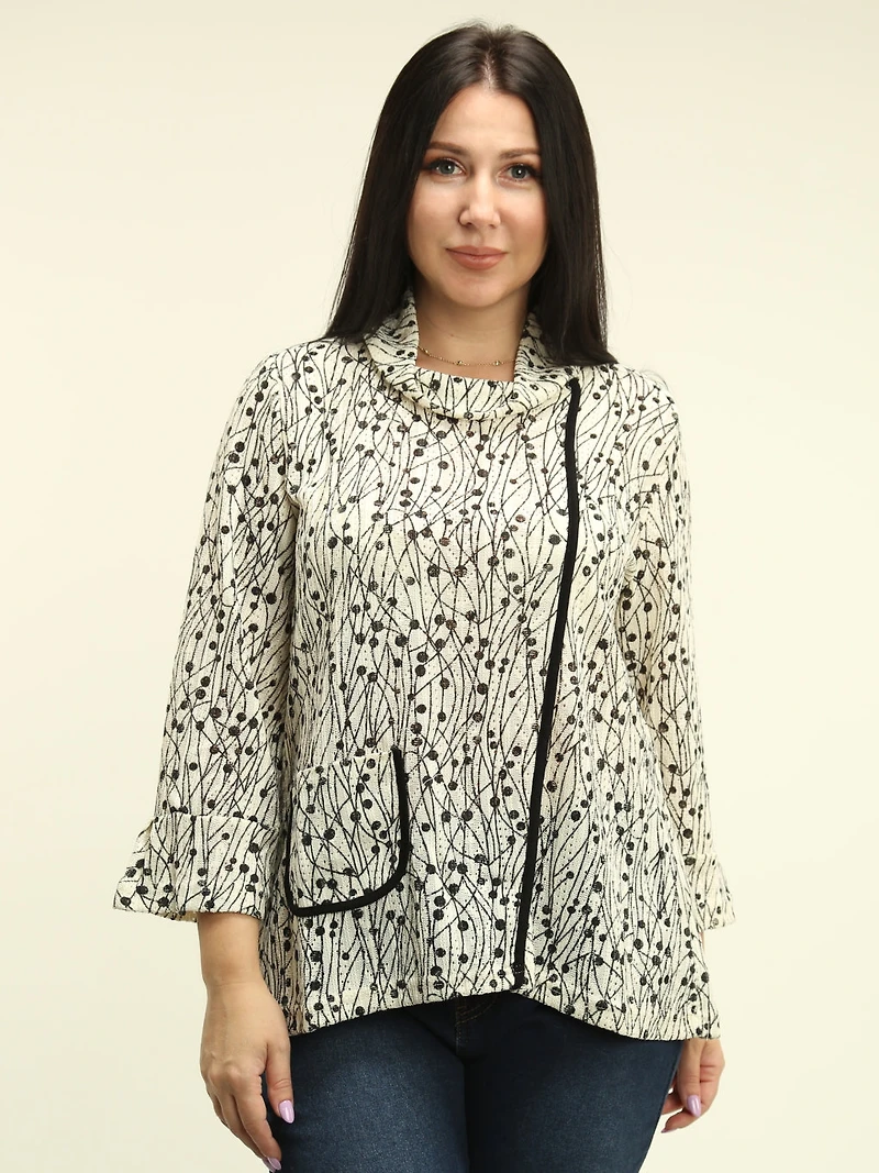 Geometric Drape Neck Top