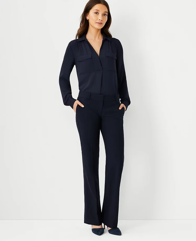 Ann Taylor The Petite Trouser Seasonless Stretch Perfect Navy Women's