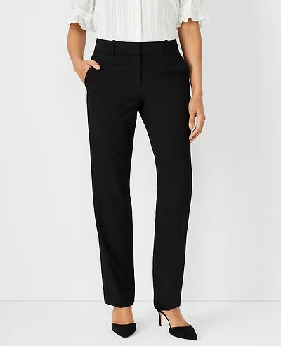 Ann Taylor The Straight Pant Seasonless Stretch - Classic Fit Core Black Women's