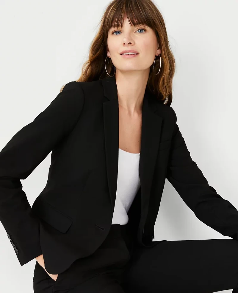 Ann Taylor The Tall One-Button Blazer Seasonless Stretch Women's