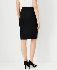 Ann Taylor Petite Ponte Pencil Skirt Size 00 Black Women's