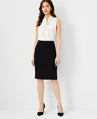 Ann Taylor Petite Ponte Pencil Skirt Size 00 Black Women's