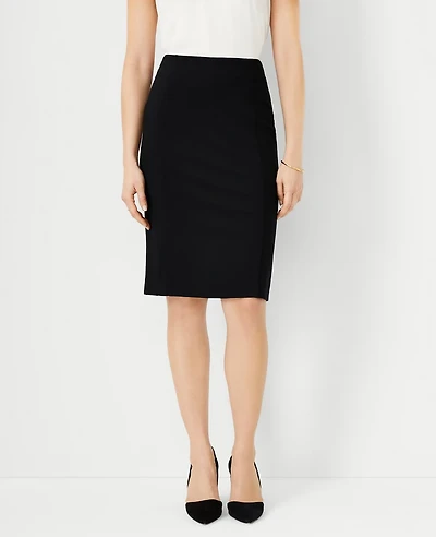 Ann Taylor Petite Ponte Pencil Skirt Size 00 Black Women's