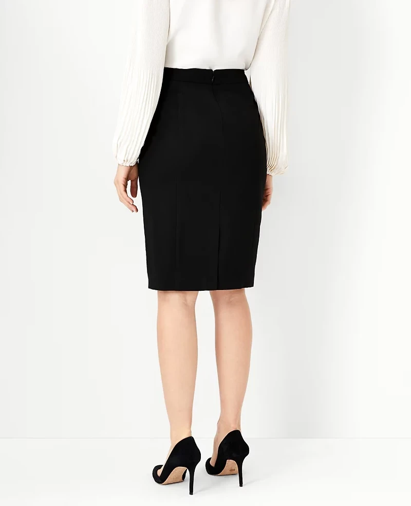 Ann Taylor The Tall Seamed Pencil Skirt Seasonless Stretch Core Black Women's