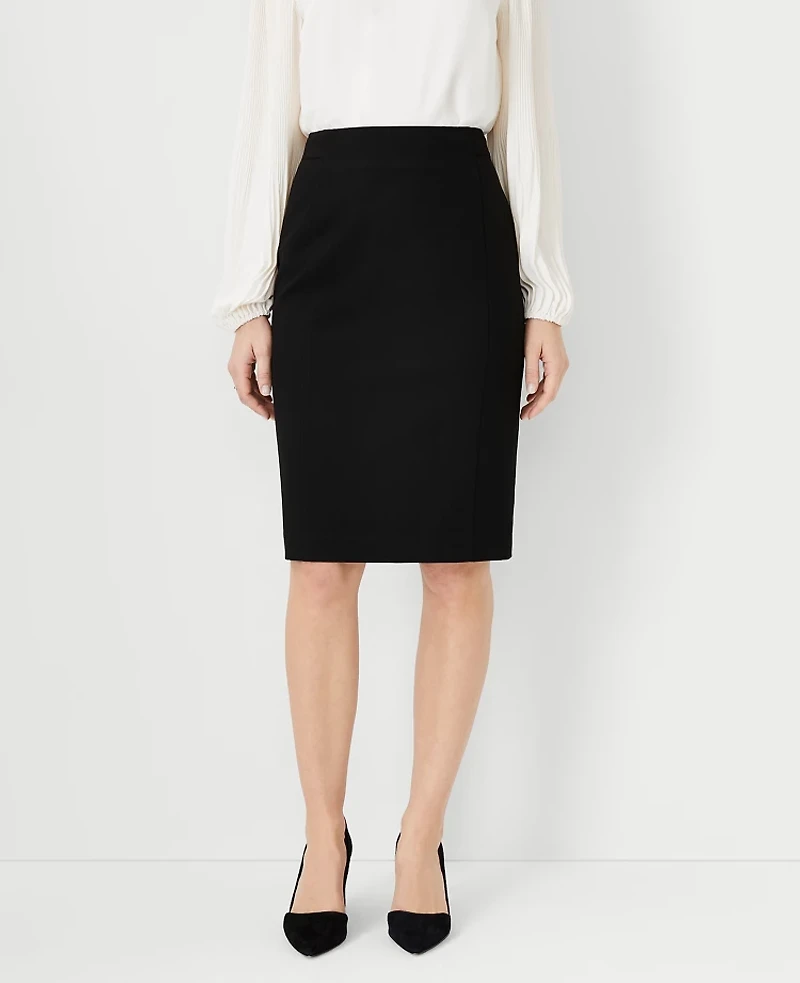 Ann Taylor The Tall Seamed Pencil Skirt Seasonless Stretch Core Black Women's