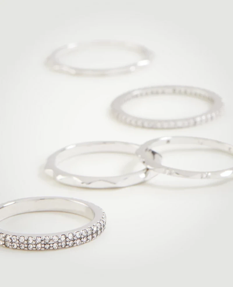 Ann Taylor Stackable Ring Set Size 6 Silver Women's