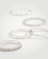 Ann Taylor Crystal Stacked Ring Set Women's