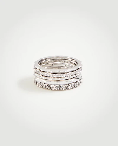 Ann Taylor Crystal Stacked Ring Set Women's