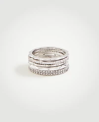 Ann Taylor Crystal Stacked Ring Set Women's