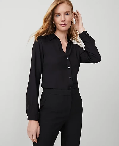 Ann Taylor Satin Essential Shirt Women's