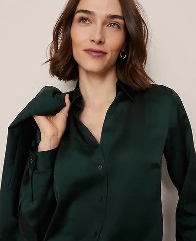 Ann Taylor Satin Essential Shirt Women's