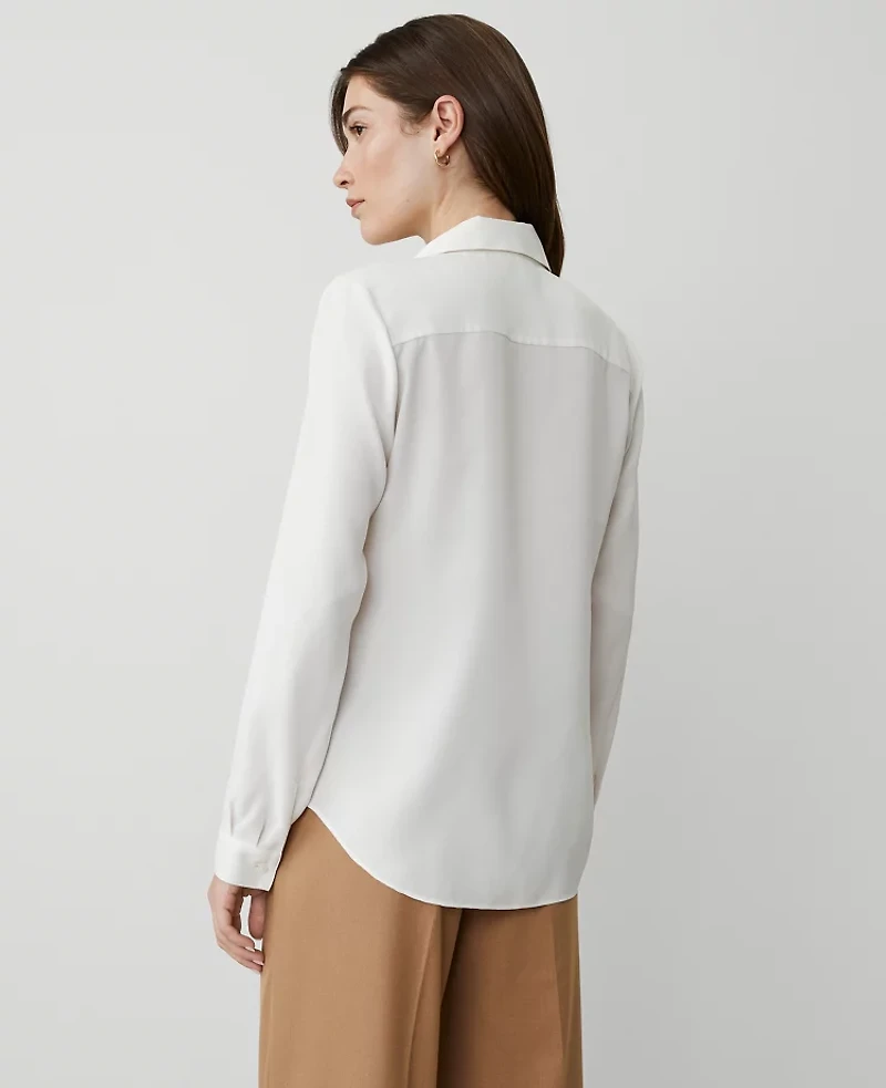 Ann Taylor Satin Essential Shirt Women's