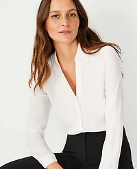 Ann Taylor Petite Satin Essential Shirt Women's