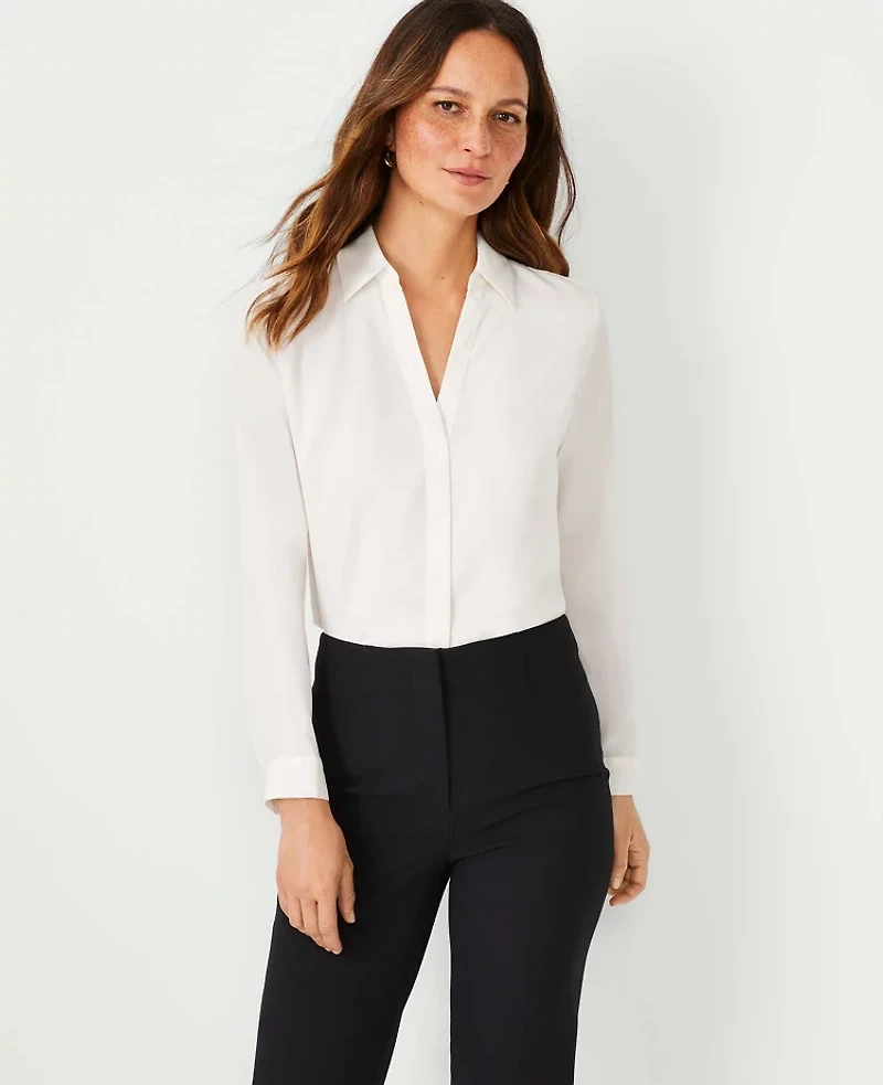 Ann Taylor Petite Satin Essential Shirt Women's