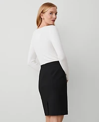 Ann Taylor Seamed Pencil Skirt Bi-Stretch Black Women's