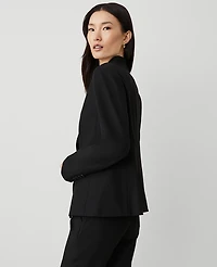 Ann Taylor The Petite Cutaway Blazer Bi-Stretch Black Women's