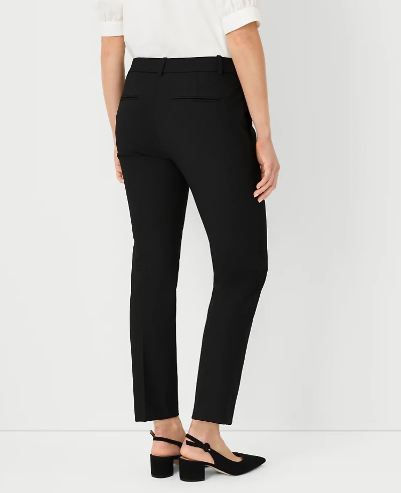 Ann Taylor The Petite Ankle Pant Bi-Stretch - Curvy Fit Black Women's