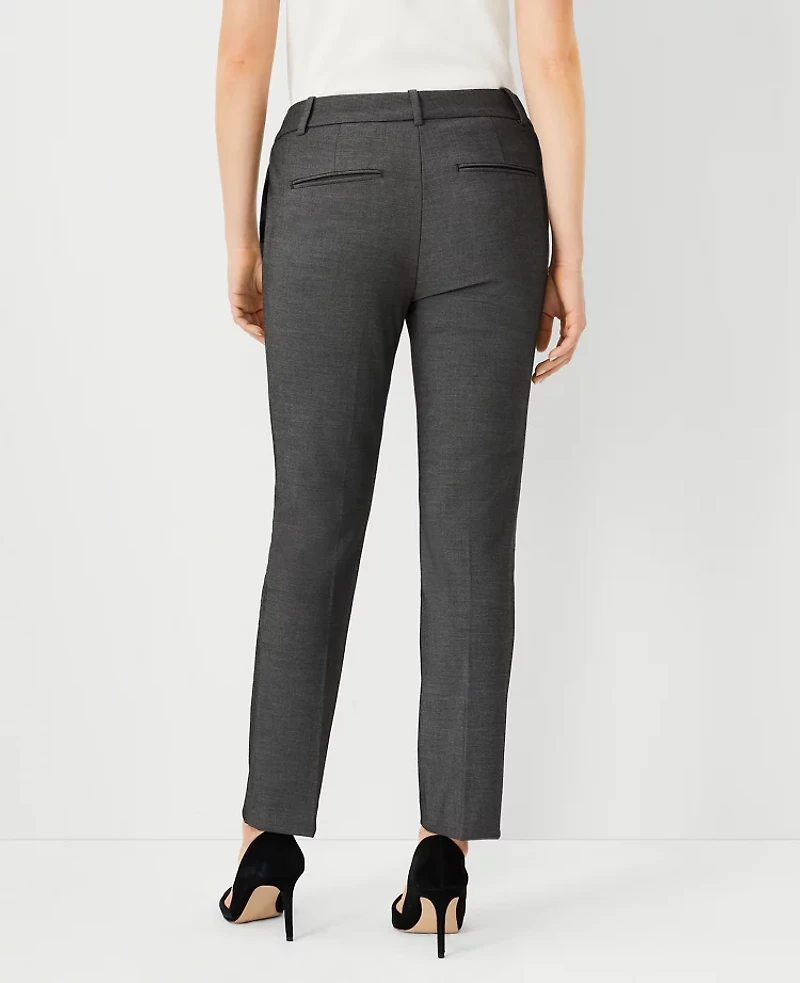 Ann Taylor The Petite Ankle Pant Bi-Stretch - Curvy Fit Dark Grey Women's