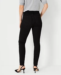 Ann Taylor Petite Mid Rise Skinny Jeans Jet Black Wash - Curvy Fit Women's