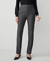 Ann Taylor The Side Zip Straight Pant Bi-Stretch Dark Grey Women's