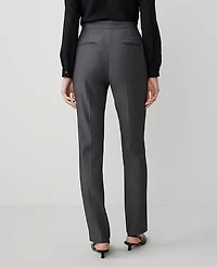 Ann Taylor The Side Zip Straight Pant Bi-Stretch Dark Grey Women's