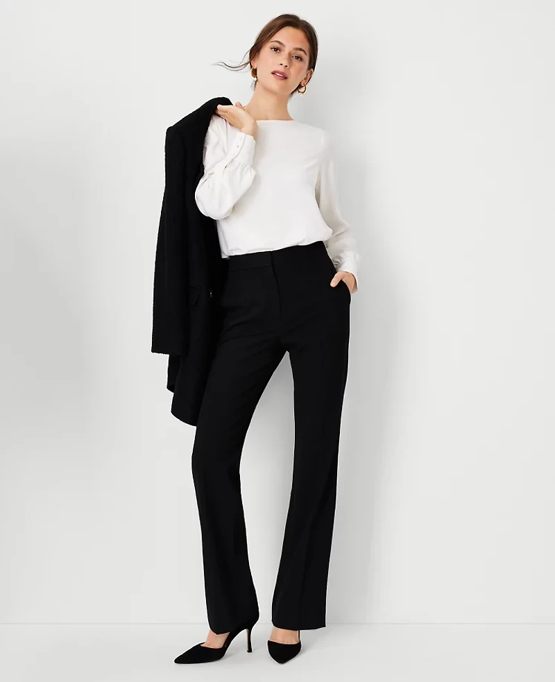 Ann Taylor The Trouser Pant in Seasonless Stretch Size 0 Black Women's
