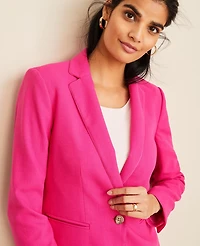Ann Taylor The Petite Hutton Blazer in Texture Size 10 Hot Pink Poppy Women's