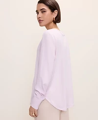 Ann Taylor Mixed Media Pleat Front Top Women's