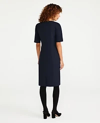 Ann Taylor The Petite Square Neck Sheath Dress Seasonless Stretch Women's