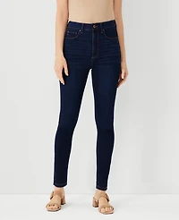 Ann Taylor Petite Curvy Sculpting Pocket Highest Rise Skinny Jeans in Classic Dark Indigo Wash Size 00 Women's