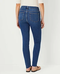 Ann Taylor Petite Curvy Sculpting Pocket Mid Rise Skinny Jeans in Mid Stone Wash Size 00 Women's