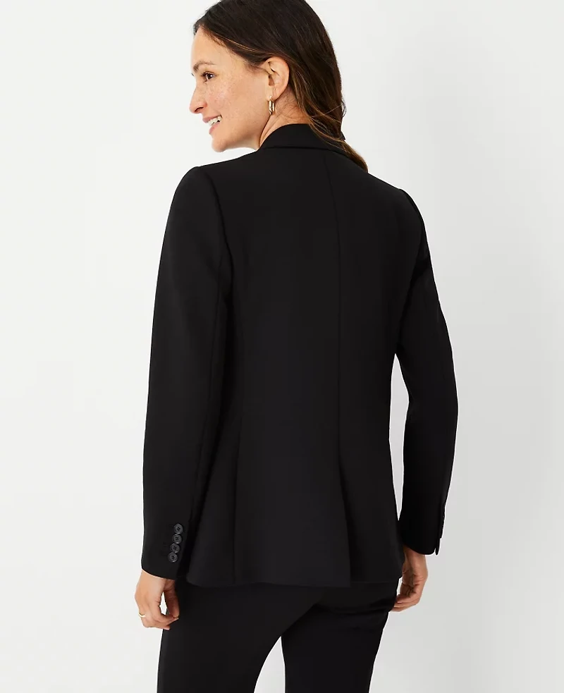 Ann Taylor The Two Button Blazer Double Knit Black Women's