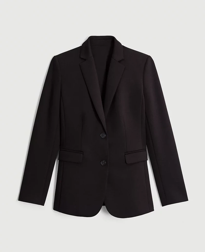 Ann Taylor The Two Button Blazer Double Knit Black Women's
