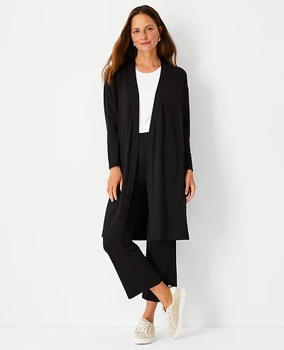 Ann Taylor Lounge Duster Size Medium Black Women's
