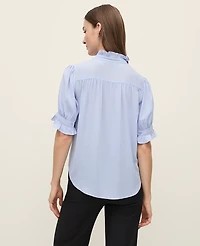 Ann Taylor Ruffle Collar Shirt Women's