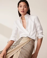 Ann Taylor Petite Relaxed Perfect Shirt White Women's