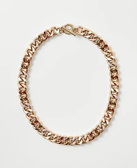Ann Taylor Enamel Chain Necklace Luminescent Pink Women's