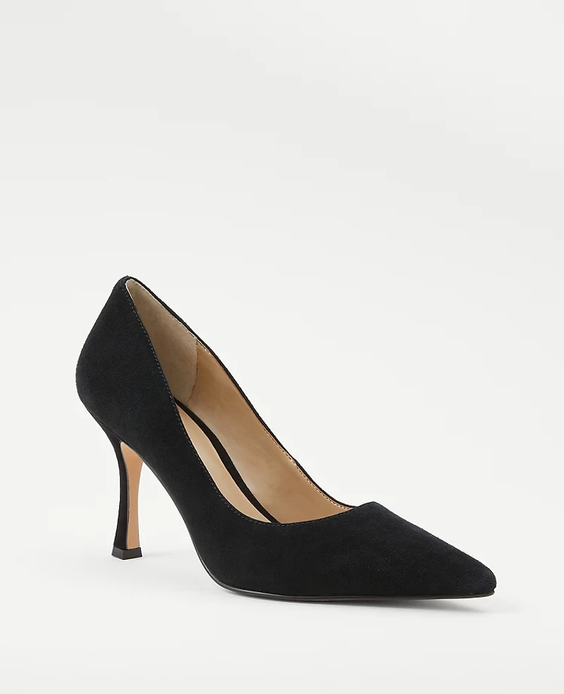 Ann Taylor Mila Suede Pumps Shoes Black Women's