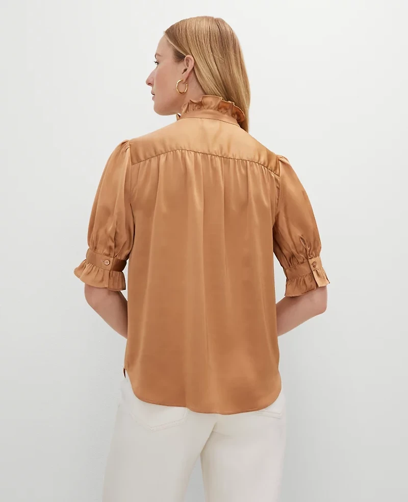 Ann Taylor Ruffle Collar Shirt Women's