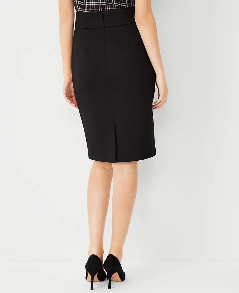 Ann Taylor The High Waist Seamed Pencil Skirt in Double Knit Size 0 Black Women's