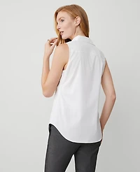 Ann Taylor Petite Sleeveless Essential Shirt White Women's