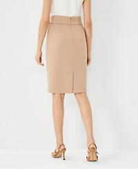 Ann Taylor The Tall High Waist Seamed Pencil Skirt Double Knit Natural Camel Women's