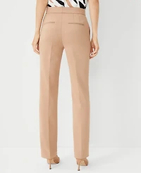 Ann Taylor The Petite Straight Pant in Double Knit Size 16 Natural Camel Women's